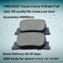 OE qualidade carro traseiro Toyota camry freio pad D835